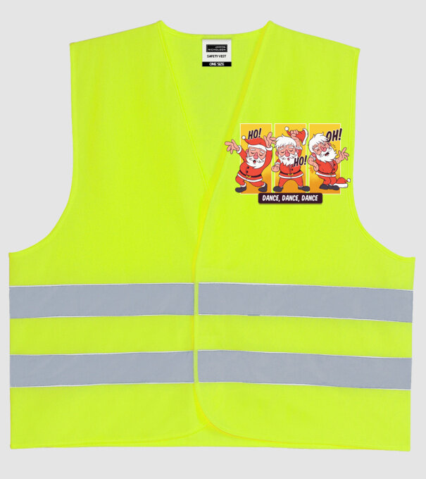 Hohoho dans Moș Crăciun model galben neon pe tricou