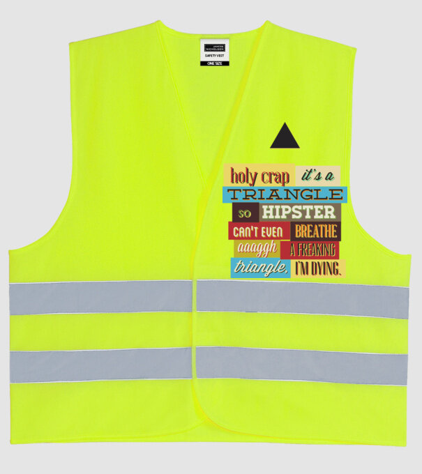 'Holy crap it''s a triangle' model galben neon pe tricou