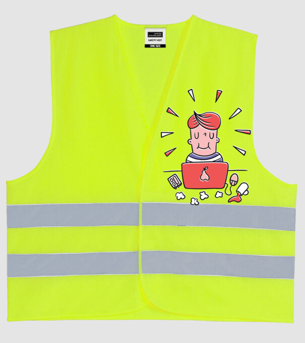 Imagine Home Office model galben neon pe tricou