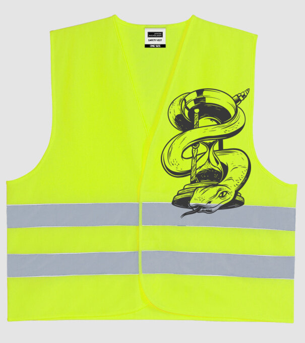 Șarpe clepsidră model galben neon pe tricou