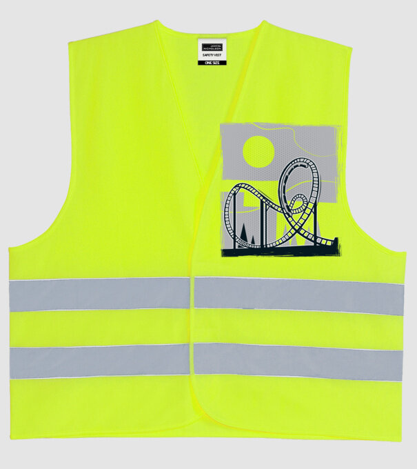 Roller coaster model galben neon pe tricou