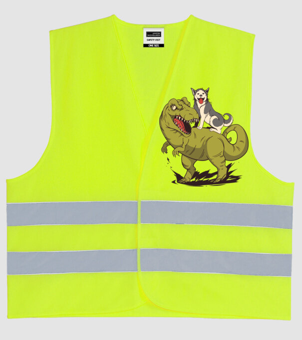 Dinozaur Husky model galben neon pe tricou
