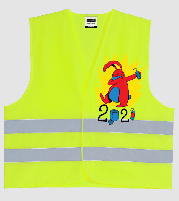 Paște 2021 - Iepuraș cu mască model galben neon pe tricou