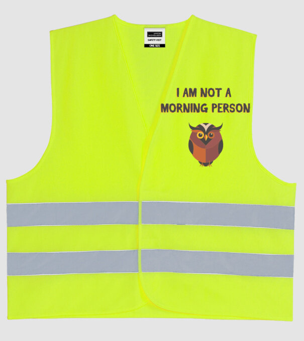 'I''m not a morning person' model galben neon pe tricou