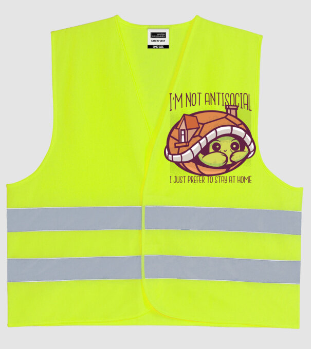 'I''m not antisocial, I just prefer to stay at home' model galben neon pe tricou