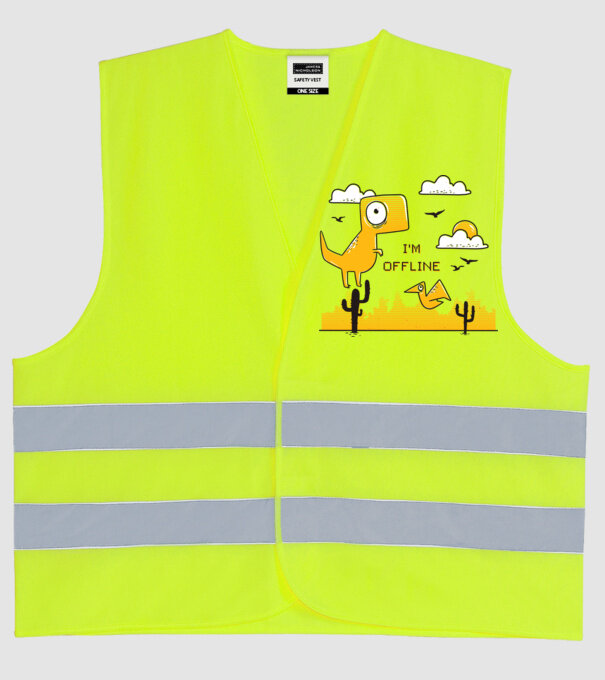 'I''m Offline tricou amuzant' model galben neon pe tricou
