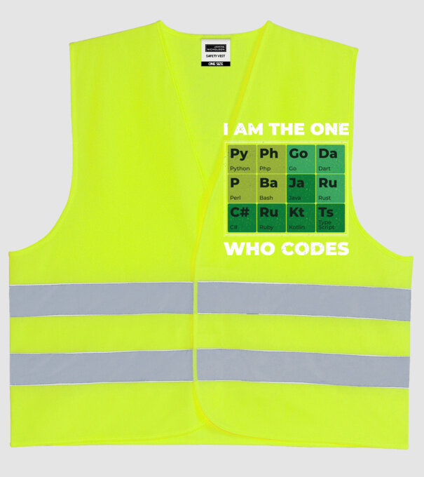 I am the one who codes tricou amuzant programator model galben neon pe tricou