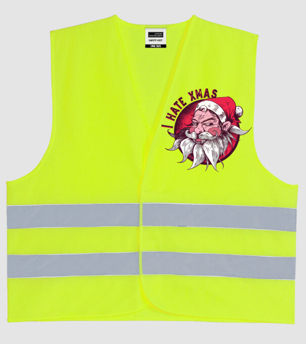 I Hate Xmas model galben neon pe tricou