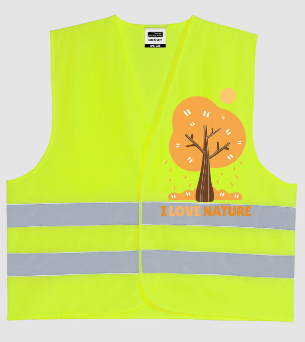 I Love Nature model galben neon pe tricou