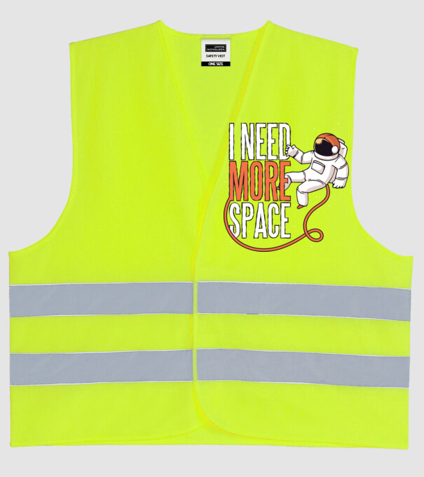 I need more space tricou astronaut model galben neon pe tricou