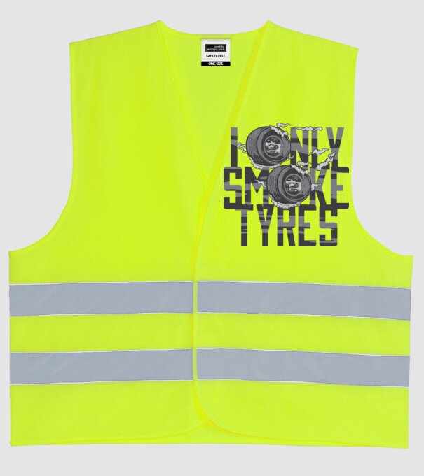 I only smoke Tyres model galben neon pe tricou