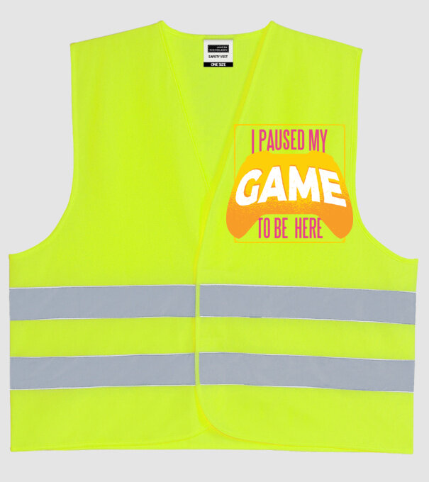 I paused my game to be here tricou amuzant Gamer model galben neon pe tricou