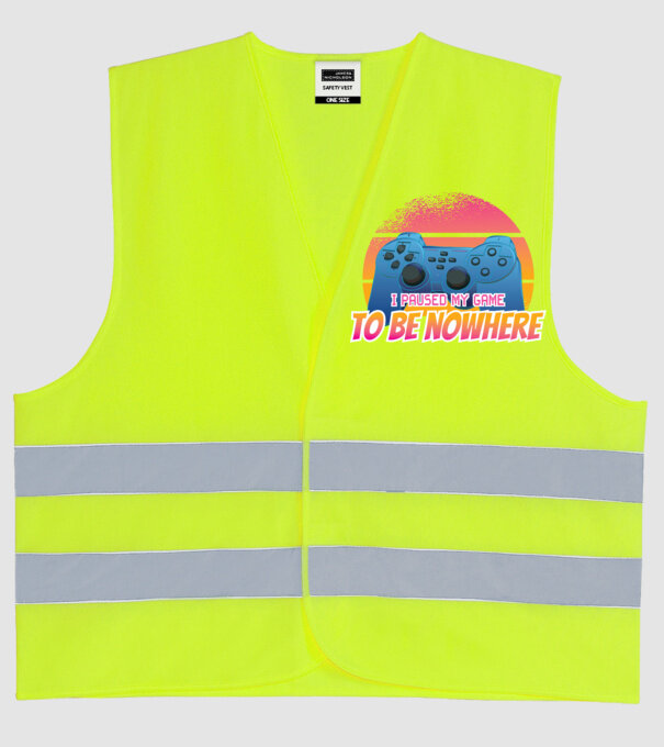 I paused my game to be nowhere model galben neon pe tricou