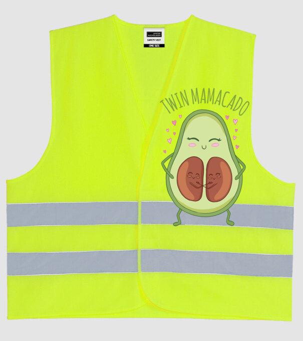 Gemeni Mamacado model galben neon pe tricou