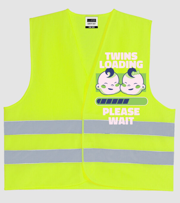 Gemeni în încărcare model galben neon pe tricou