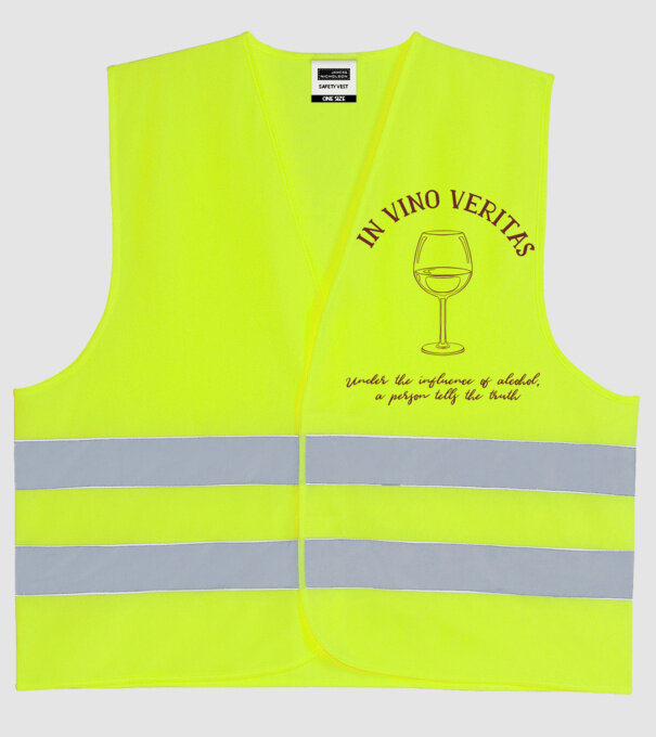 In Vino Veritas - Adevărul este în vin model galben neon pe tricou