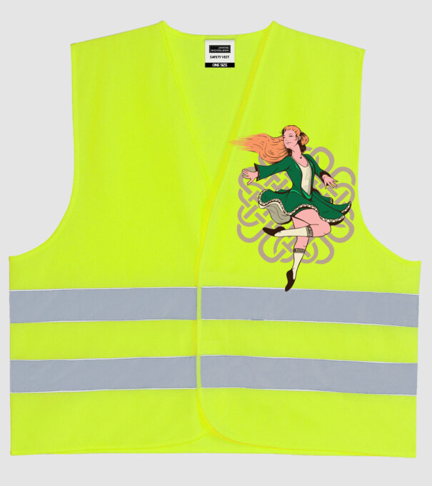 Femeile Dansatoare irlandeză model galben neon pe tricou