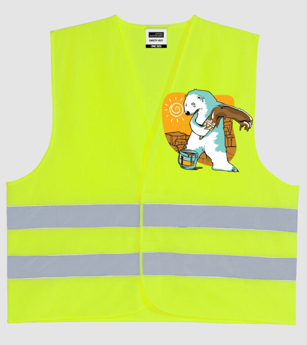 Ursul polar se salvează de la dispariție model galben neon pe tricou
