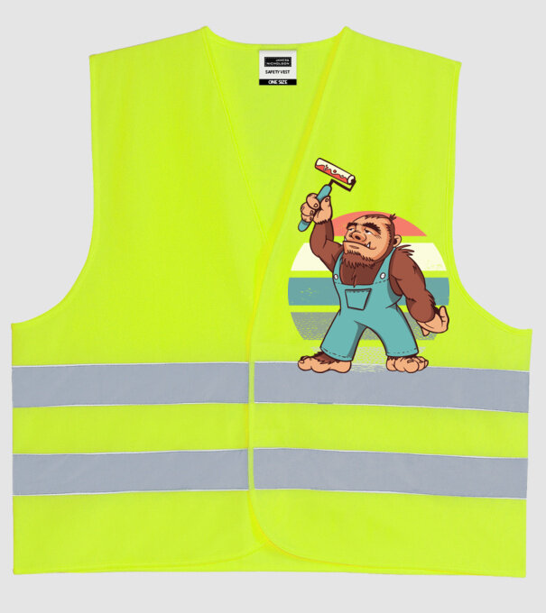 Zugrav Yeti model galben neon pe tricou
