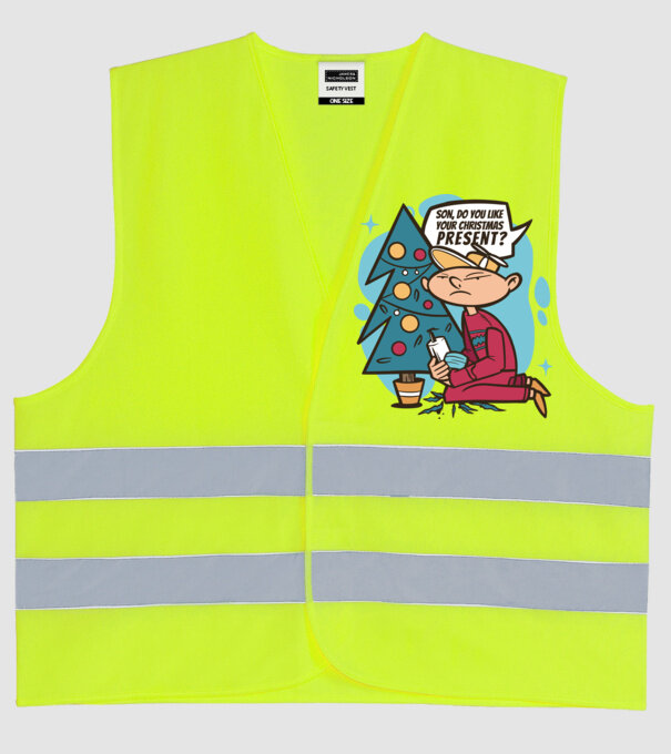 Cadouri de Crăciun model galben neon pe tricou