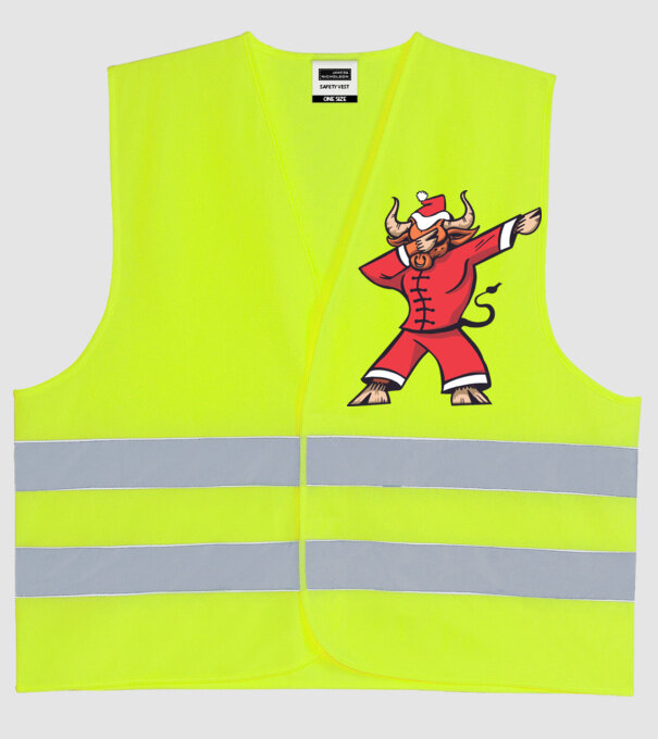 Taur de Crăciun DAB model galben neon pe tricou