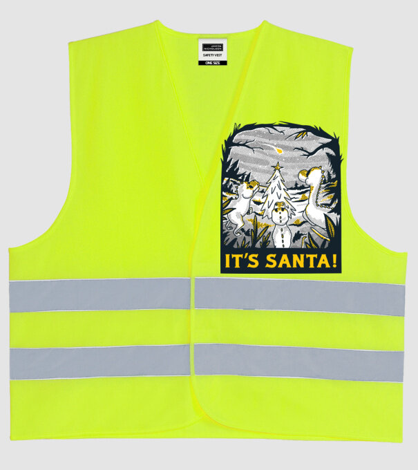 Dinozauri de Crăciun model galben neon pe tricou