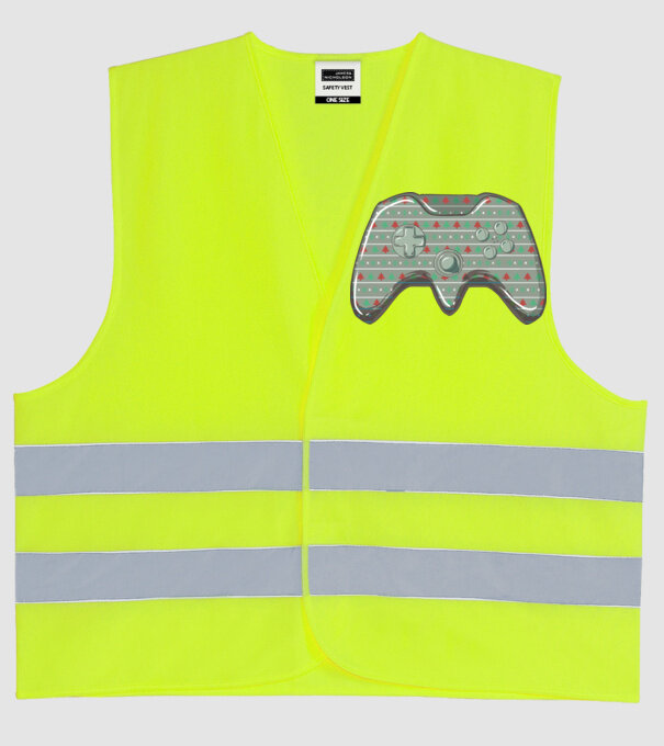 Controler Gamer Crăciun model galben neon pe tricou