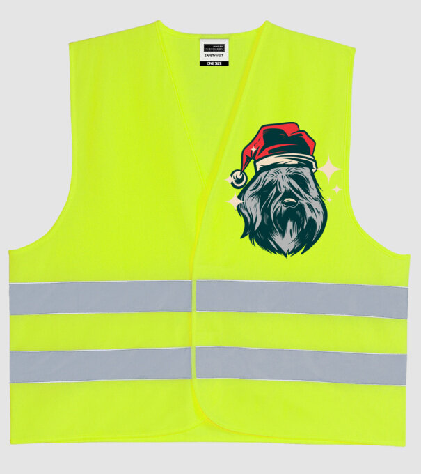 Câine de Crăciun model galben neon pe tricou