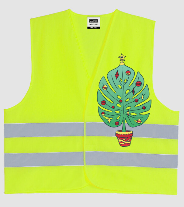 Palmier de Crăciun model galben neon pe tricou