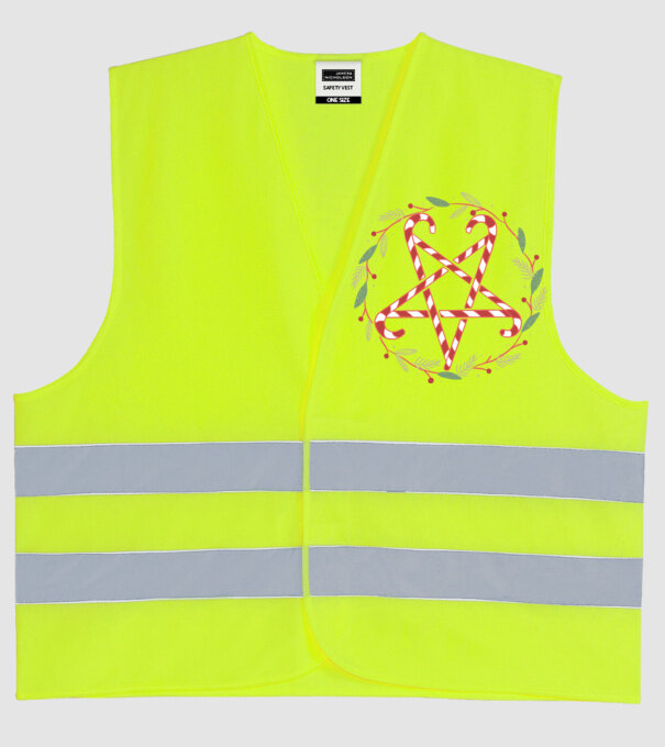 Pentagrama de Crăciun model galben neon pe tricou