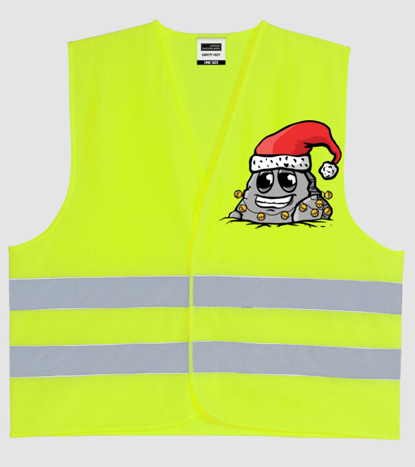 Stâncă de Crăciun model galben neon pe tricou