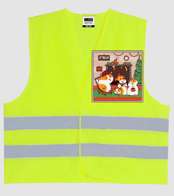 Porcușori de Guineea de Crăciun model galben neon pe tricou