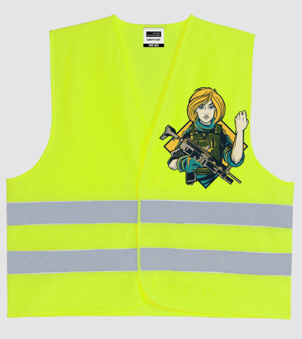 Fată Soldat model galben neon pe tricou