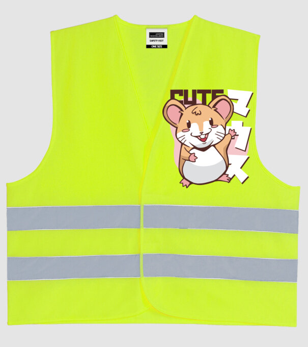 Șoarece Kawaii model galben neon pe tricou