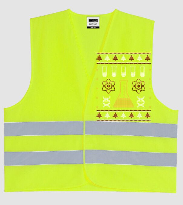 Pulover urât Chimie model galben neon pe tricou