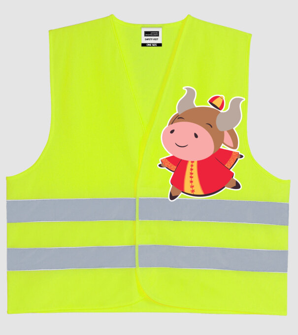 Anul chinezesc - Anul Bivolului model galben neon pe tricou