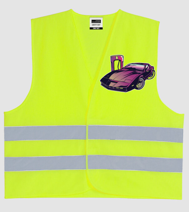 Kitt pe încărcător electric tricou amuzant model galben neon pe tricou