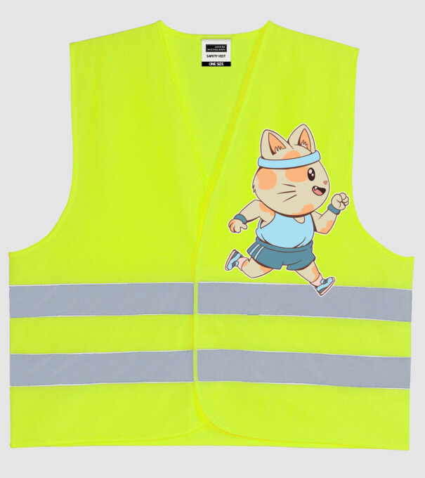 Pisică Jogging model galben neon pe tricou