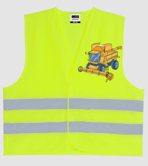 Combină agricolă model galben neon pe tricou