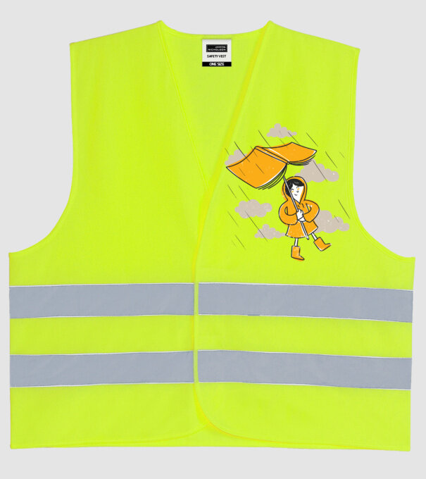 Umbrelă Carte model galben neon pe tricou