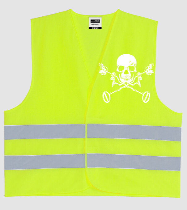 Craniu model galben neon pe tricou