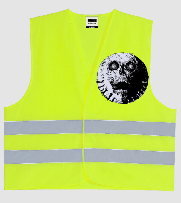Craniu Lună model galben neon pe tricou