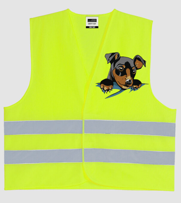 tricou drăguț câine în buzunar pentru iubitorii de câini model galben neon pe tricou