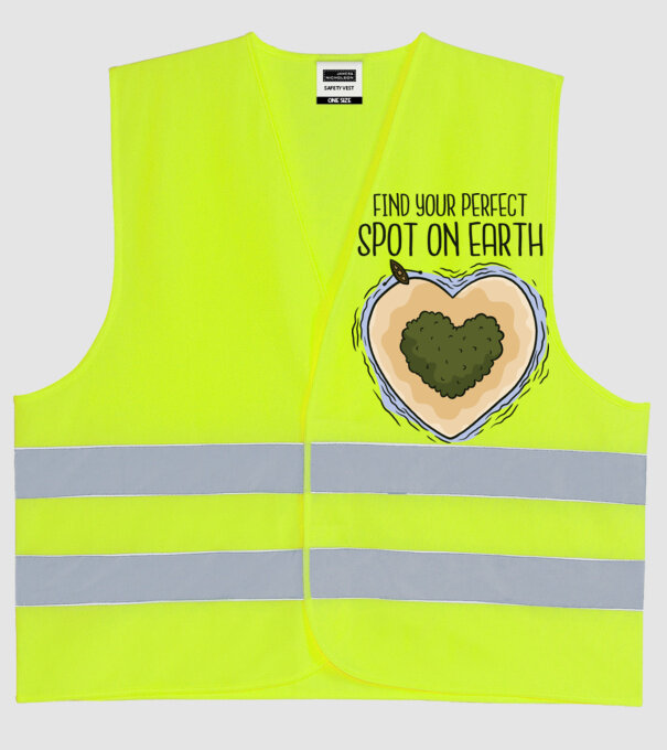 Insulă nelocuită model galben neon pe tricou
