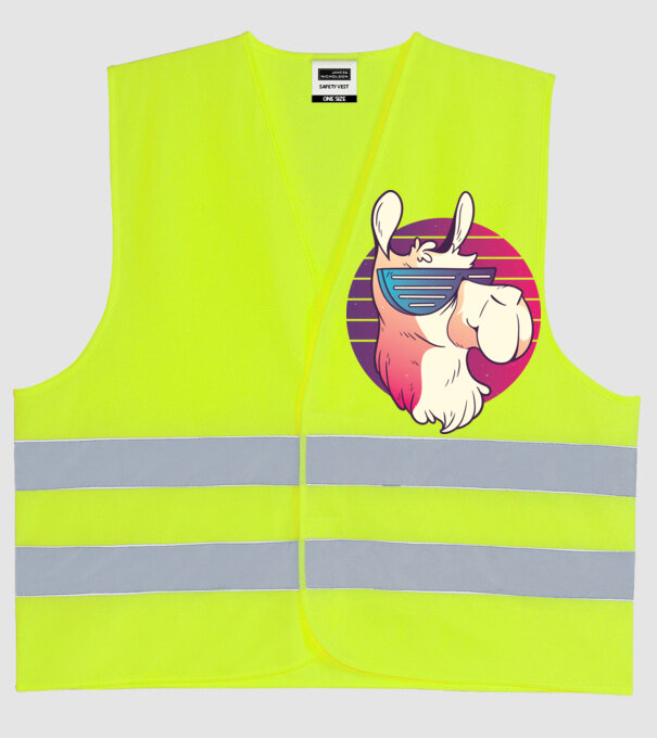Llama ochelari de soare retro tricou model galben neon pe tricou