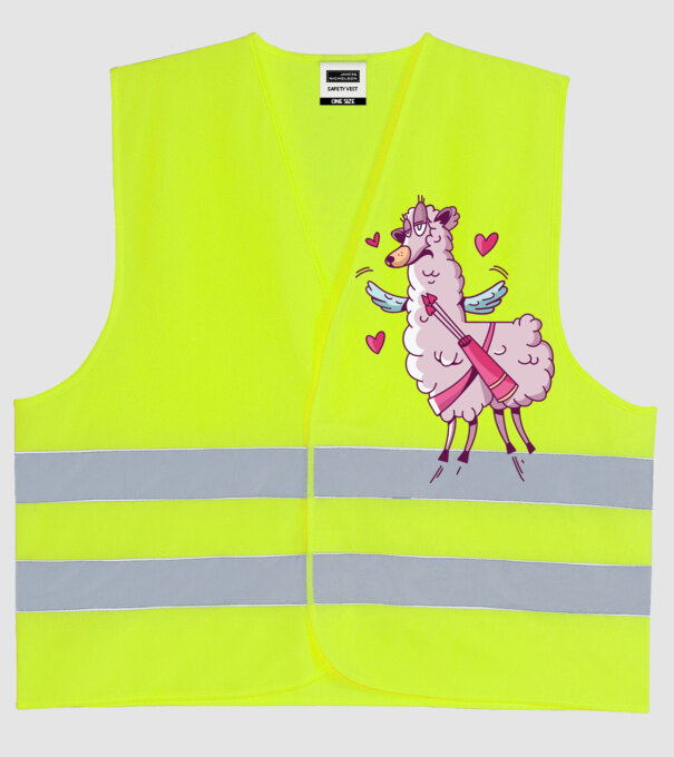 'Dragoste Llama pentru Valentine''s Day' model galben neon pe tricou