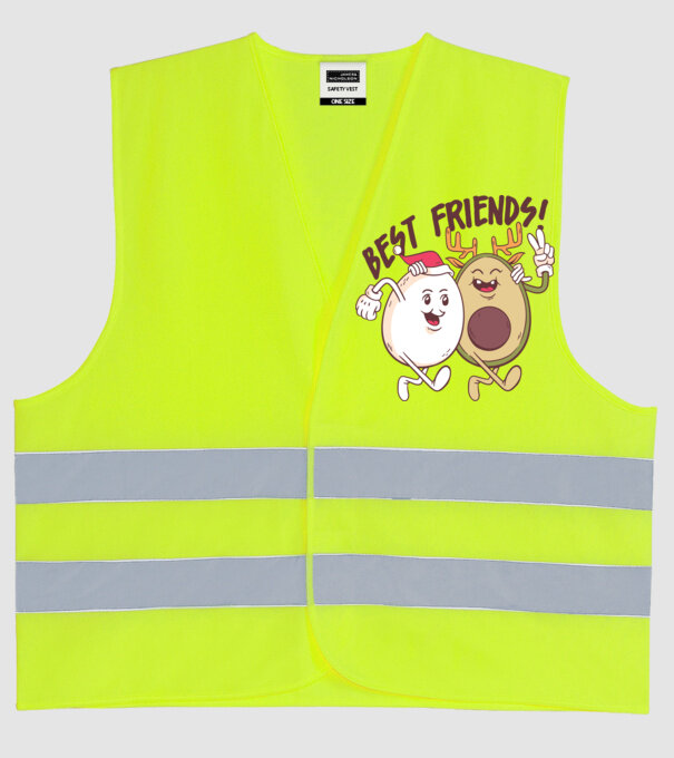Cei mai buni prieteni vegan model galben neon pe tricou