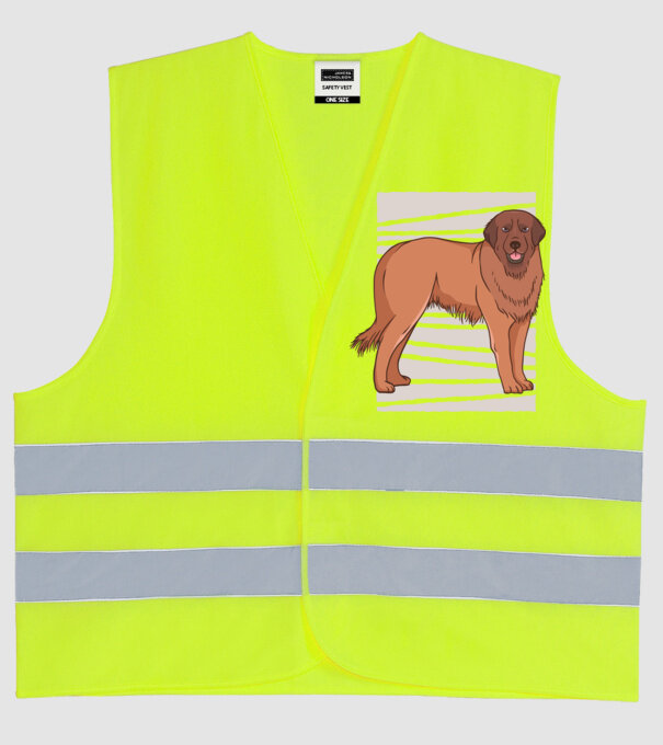 Câine ciobănesc Leonberg model galben neon pe tricou
