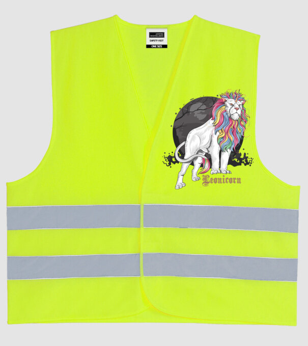 Leonicorn model galben neon pe tricou