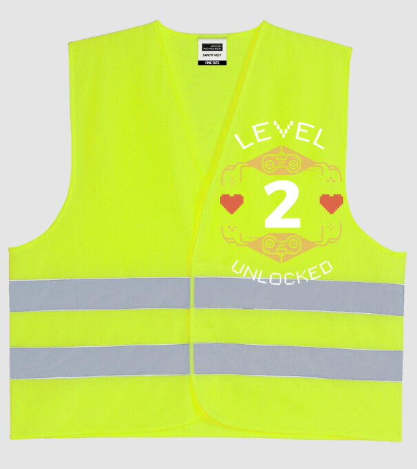 Level 2 Unlocked Gamer Birthday model galben neon pe tricou